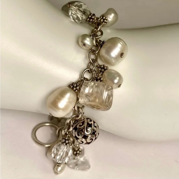 Silpada Rare Hostess Cha~Cha Beaded Sterling Silver, Pearl and Quartz Bracelet - Picture 9 of 15